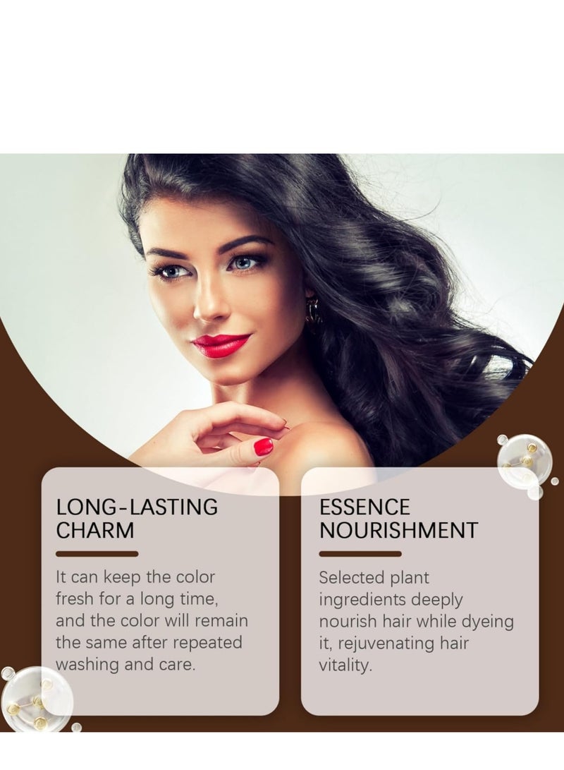 EELHOE Hair Dye Shampoo,3-In-1 Shampoo for Color Treated Hair,Hair Colour Shampoo for Grey Hair Coverage,Home Hair Dye Pure Plant Extract,Hair Care Instant Dye Shampoo,Anti Grey Shampoo 200ml(Black) - Image 3